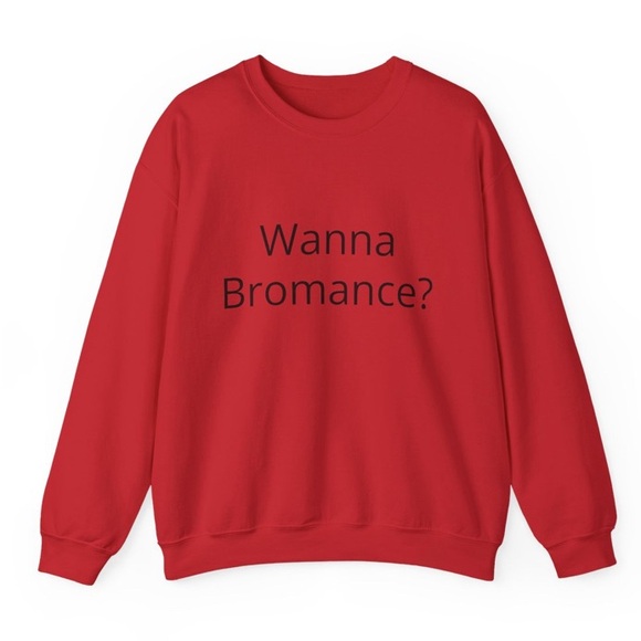 Red Men's Sweater - Wanna Bromance?